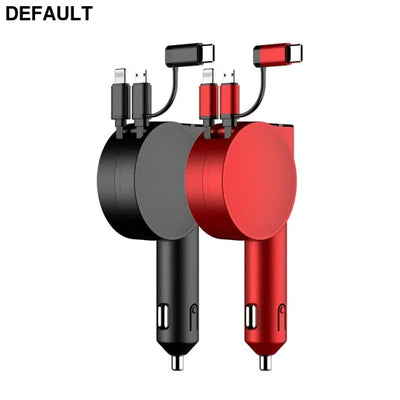 Vogek 3-in-1 Car Charger 60W Super Fast Charging for iPhone Xiaomi Huawei Samsung with Telescopic Cables and Adapters