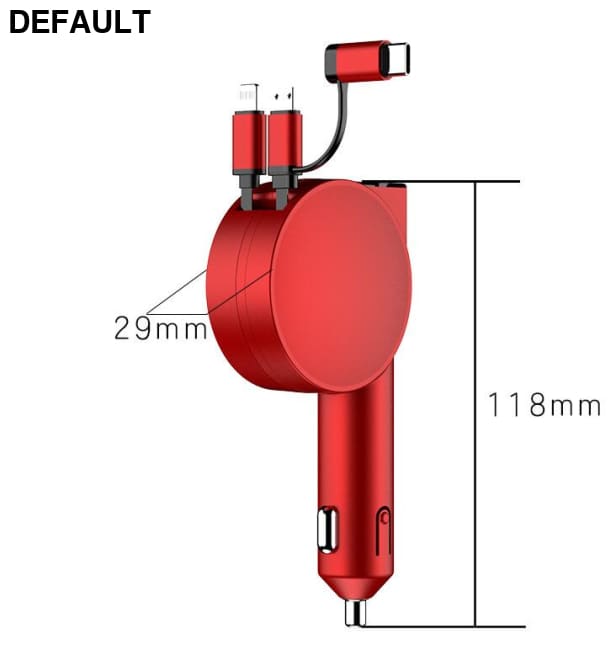 Vogek 3-in-1 Car Charger 60W Super Fast Charging for iPhone Xiaomi Huawei Samsung with Telescopic Cables and Adapters