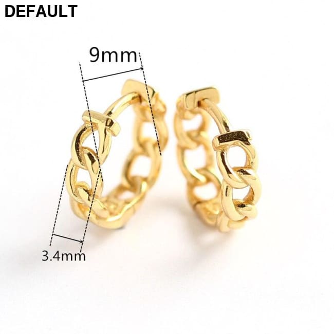 WANTME Real 100% 925 Sterling Silver Punk Hip-Hop Cuba Chain Gothic Studs Earrings for Fashion Women Jewelry