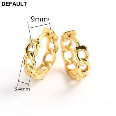 WANTME Real 100% 925 Sterling Silver Punk Hip-Hop Cuba Chain Gothic Studs Earrings for Fashion Women Jewelry