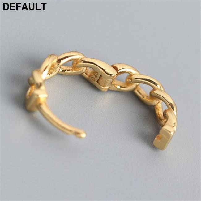 WANTME Real 100% 925 Sterling Silver Punk Hip-Hop Cuba Chain Gothic Studs Earrings for Fashion Women Jewelry