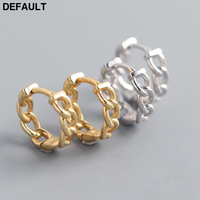 WANTME Real 100% 925 Sterling Silver Punk Hip-Hop Cuba Chain Gothic Studs Earrings for Fashion Women Jewelry