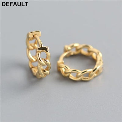 WANTME Real 100% 925 Sterling Silver Punk Hip-Hop Cuba Chain Gothic Studs Earrings for Fashion Women Jewelry