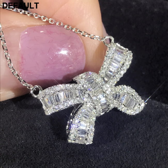 Water Drop Diamond Pendant Real 925 Sterling Silver Charm Style 8 Necklaces