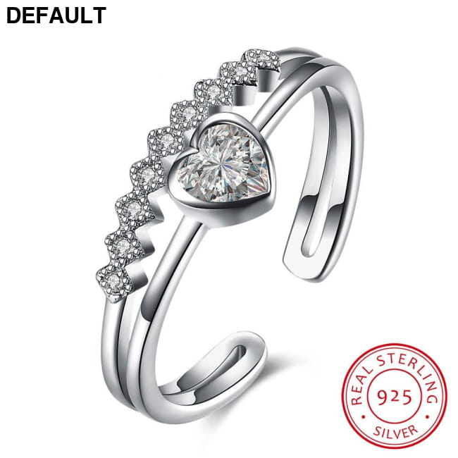 Wedding Jewelry 925 Sterling Silver Heart Zirconia Rings