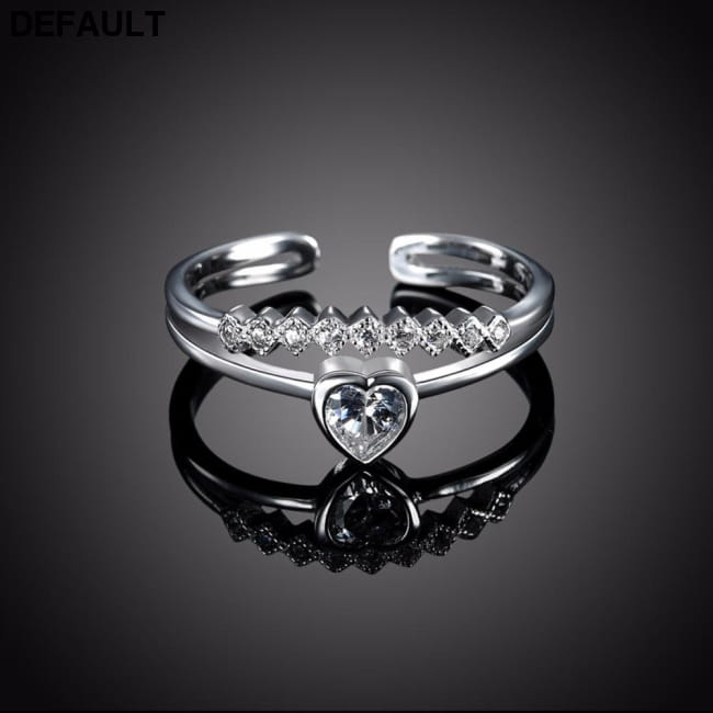 Wedding Jewelry 925 Sterling Silver Heart Zirconia Rings