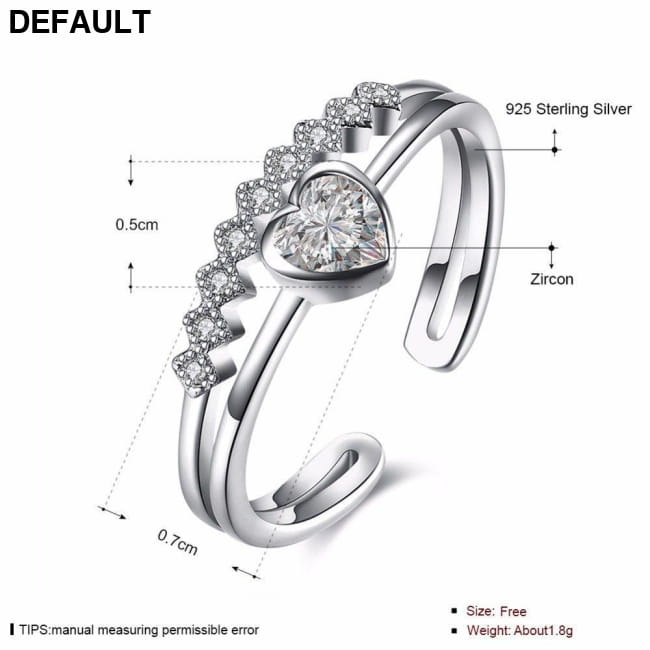Wedding Jewelry 925 Sterling Silver Heart Zirconia Rings