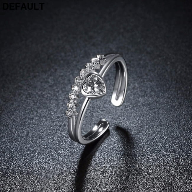 Wedding Jewelry 925 Sterling Silver Heart Zirconia Rings