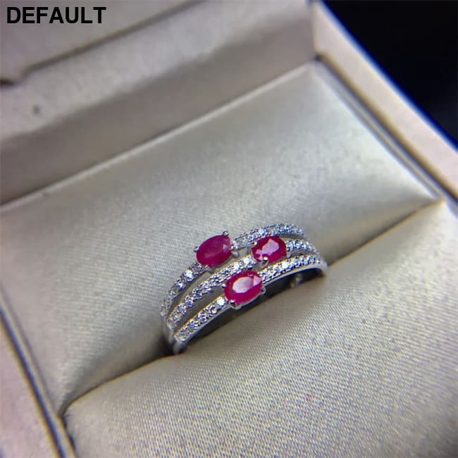 Wedding Ring for Women Real Pure 925 Sterling Silver Natural Ruby Genuine Gemstone Rose Gold Birthstone Engagement