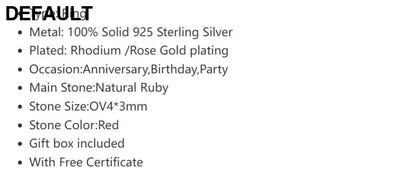 Wedding Ring for Women Real Pure 925 Sterling Silver Natural Ruby Genuine Gemstone Rose Gold Birthstone Engagement