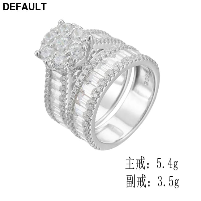 Wedding ring Set 925 silver jewelry wholesale fine Micro Inlaid Zircon Engagement Eternity Band rings women Rings Best