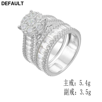 Wedding ring Set 925 silver jewelry wholesale fine Micro Inlaid Zircon Engagement Eternity Band rings women Rings Best