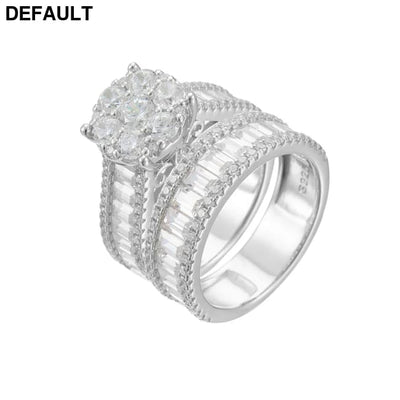 Wedding ring Set 925 silver jewelry wholesale fine Micro Inlaid Zircon Engagement Eternity Band rings women Rings Best