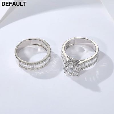 Wedding ring Set 925 silver jewelry wholesale fine Micro Inlaid Zircon Engagement Eternity Band rings women Rings Best