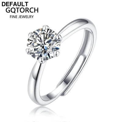 Wedding Rings Classic 0.5-3 Carat 6 Claws 925 Silver Sterling Marquise Moissanite Ring Round Brilliant Cut For Women
