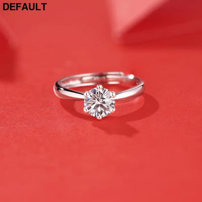 Wedding Rings Classic 0.5-3 Carat 6 Claws 925 Silver Sterling Marquise Moissanite Ring Round Brilliant Cut For Women