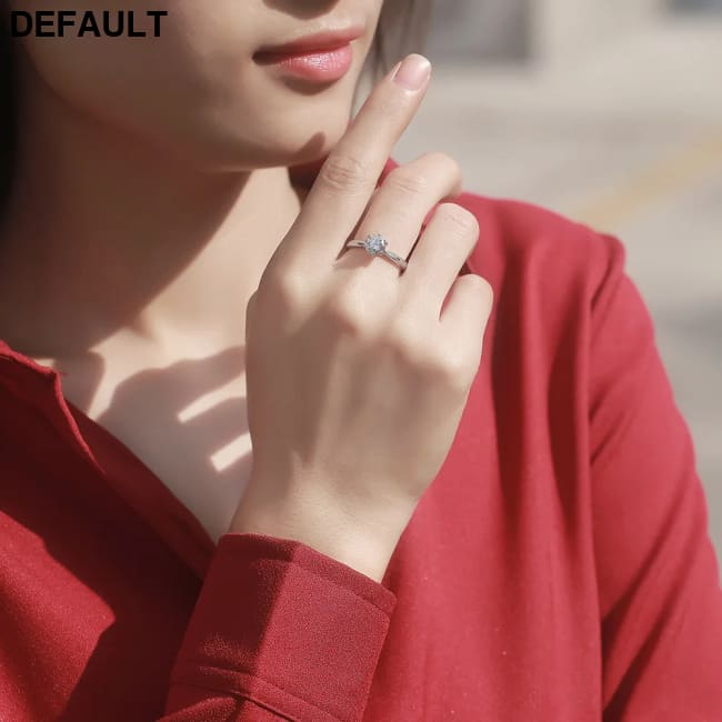 Wedding Rings Classic 0.5-3 Carat 6 Claws 925 Silver Sterling Marquise Moissanite Ring Round Brilliant Cut For Women