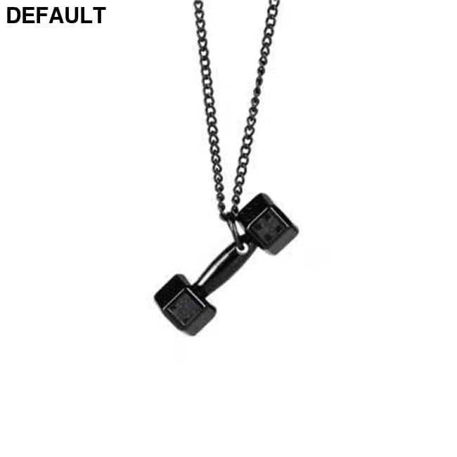 Weightlifting Barbell Pendant Necklace Stainless Steel black / CN Men Necklaces Sterling Silver Charms & Pendants