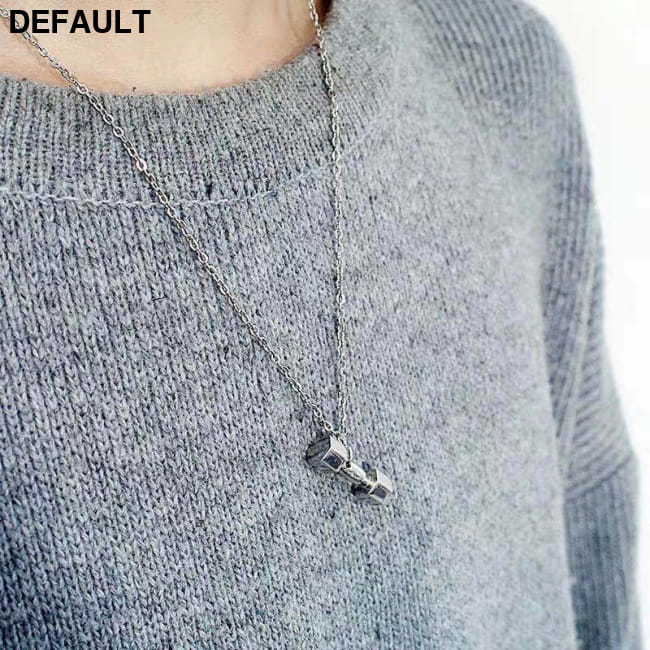 Weightlifting Barbell Pendant Necklace Stainless Steel Men Necklaces Sterling Silver Charms & Pendants