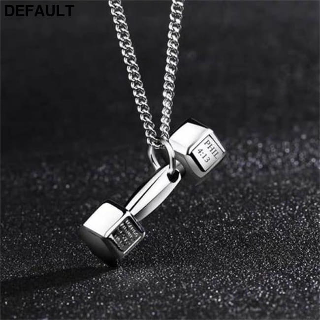 Weightlifting Barbell Pendant Necklace Stainless Steel Men Necklaces Sterling Silver Charms & Pendants