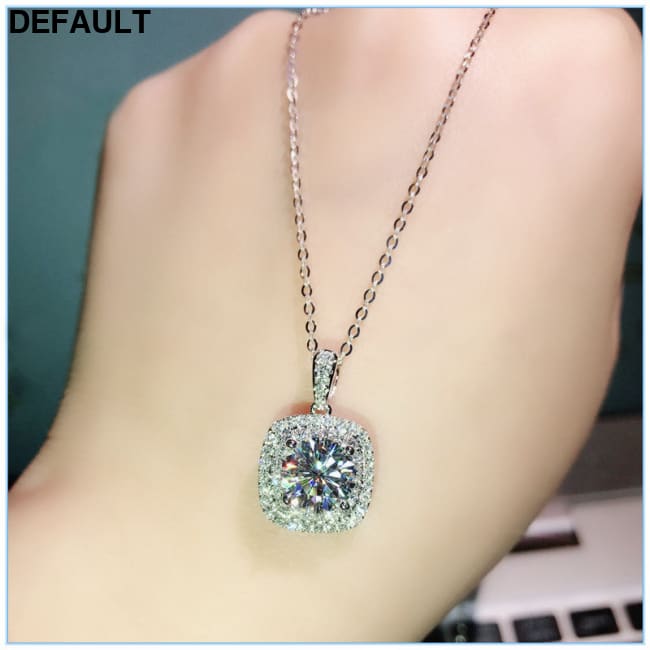 White Cubic Zirconia Pendant Fashion Versatile Necklace XL488 Sterling Silver Rings