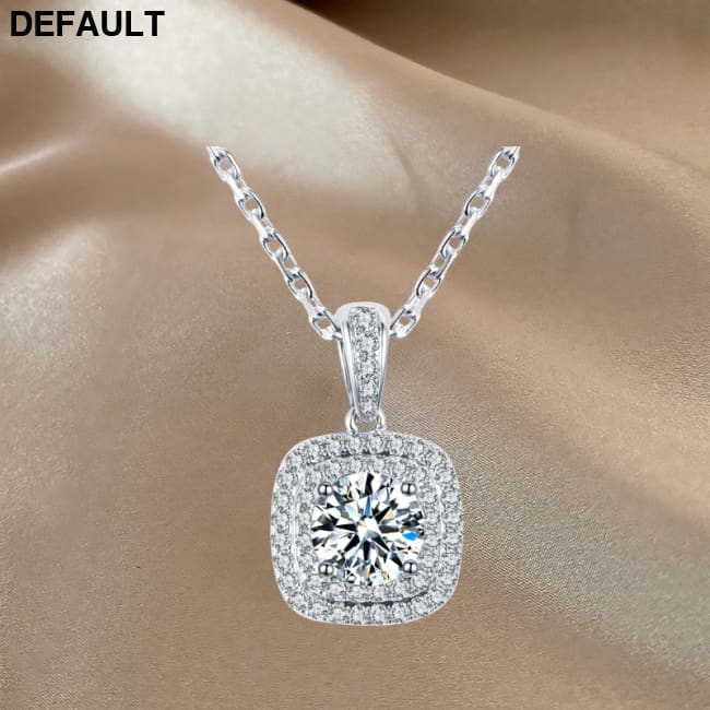 White Cubic Zirconia Pendant Fashion Versatile Necklace XL488 Sterling Silver Rings
