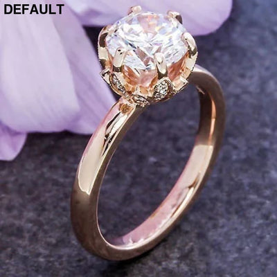 white/rose gold Wedding Rings For Women 2ct 6 Claws diamond Bridal Engagement Propose Ladies Trendy Jewelry Accessories