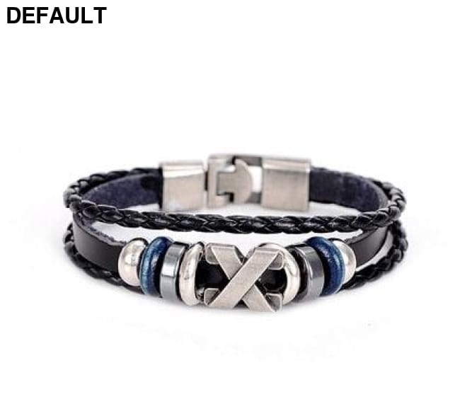 Wholesale Cuff braided Wrap Bracelet & Bangles Men Jewelry Pirate Genuine Leather Anchor Bracelets Vintage Men’s Black C