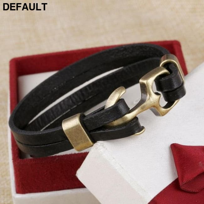 Wholesale Cuff braided Wrap Bracelet & Bangles Men Jewelry Pirate Genuine Leather Anchor Bracelets Vintage Men’s