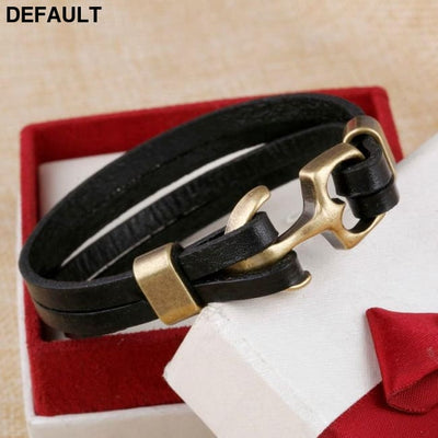 Wholesale Cuff braided Wrap Bracelet & Bangles Men Jewelry Pirate Genuine Leather Anchor Bracelets Vintage Men’s