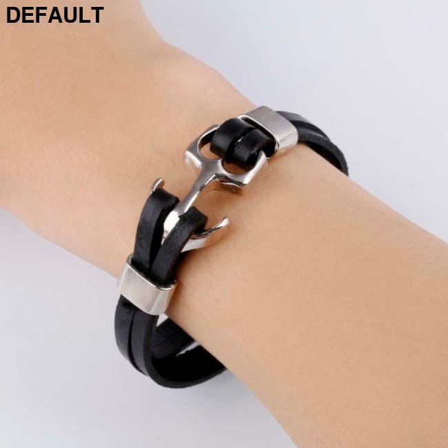 Wholesale Cuff braided Wrap Bracelet & Bangles Men Jewelry Pirate Genuine Leather Anchor Bracelets Vintage Men’s
