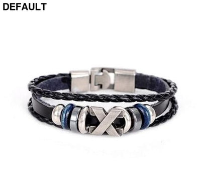 Wholesale Cuff braided Wrap Bracelet & Bangles Men Jewelry Pirate Genuine Leather Anchor Bracelets Vintage Men’s