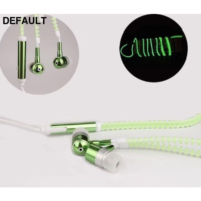 Wired earbuds Light Luminous Metal Zipper Earphone Glow Electronics