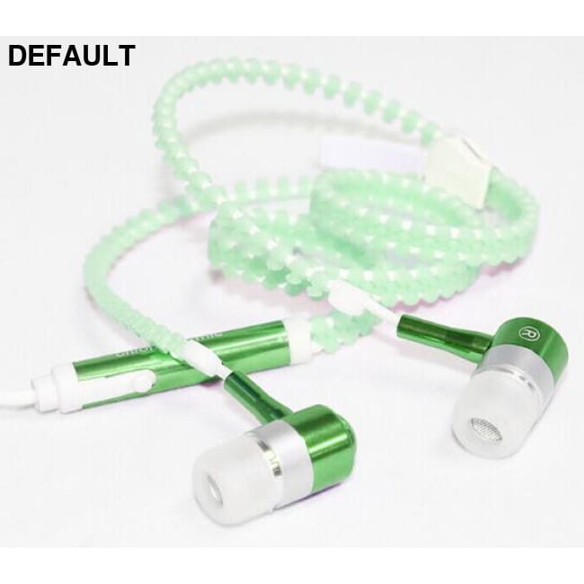 Wired earbuds Light Luminous Metal Zipper Earphone Glow green Electronics