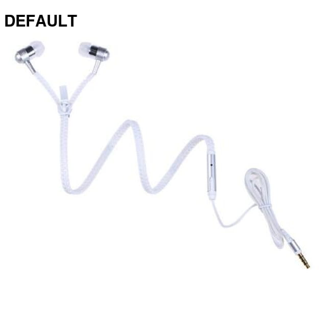 Wired earbuds Light Luminous Metal Zipper Earphone Glow White Electronics