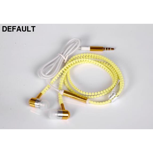 Wired earbuds Light Luminous Metal Zipper Earphone Glow Yellow Electronics