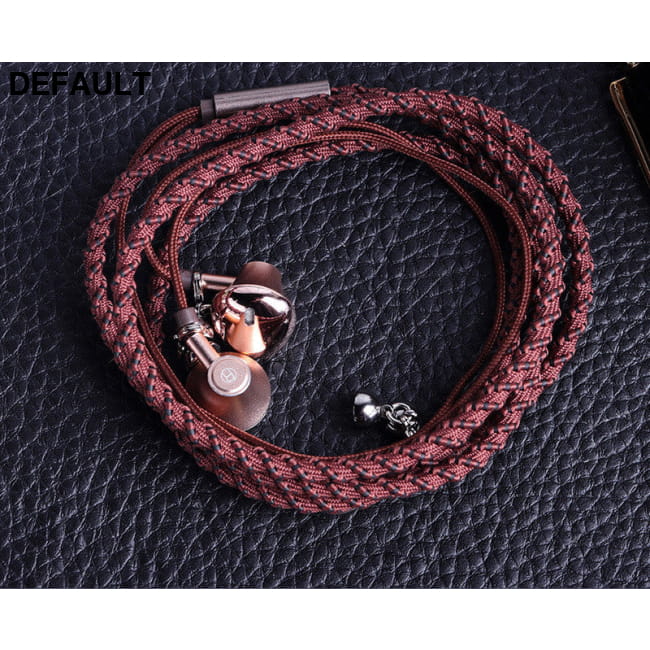 Wired Earphones Bracelet Type Hand Strap Brown Earbuds In-Ear Headphones