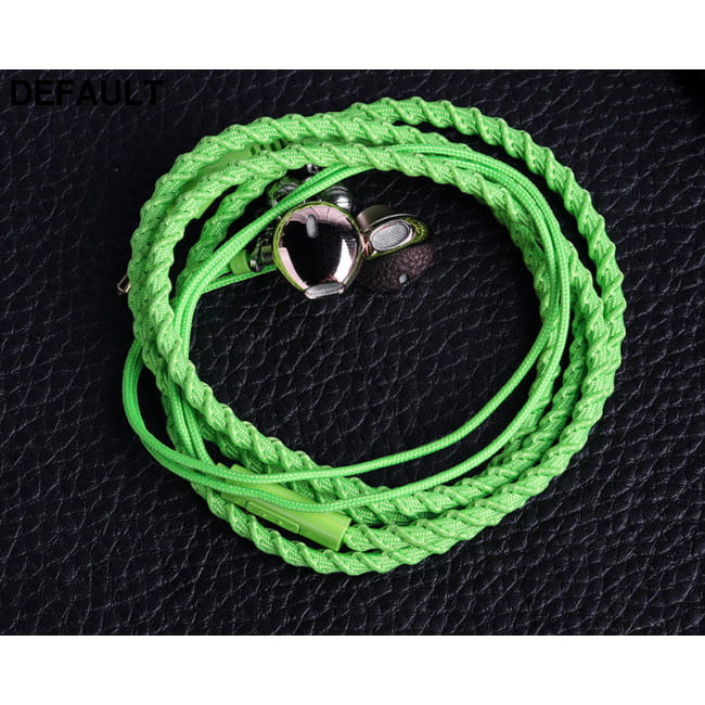 Wired Earphones Bracelet Type Hand Strap Green Earbuds In-Ear Headphones