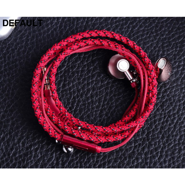 Wired Earphones Bracelet Type Hand Strap Red Earbuds In-Ear Headphones