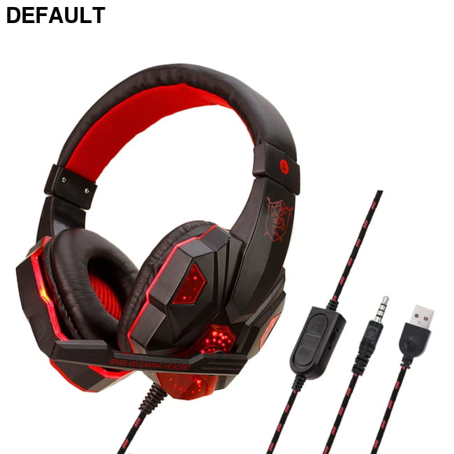 Wired Gaming Headphones With LED Light Noise-cancelling Blue Headsets