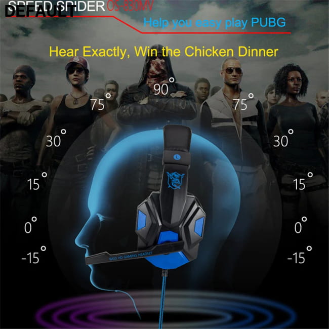 Wired Gaming Headphones With LED Light Noise-cancelling Blue Headsets