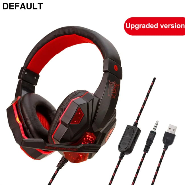 Wired Gaming Headphones With LED Light Noise-cancelling Blue Headsets