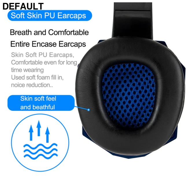 Wired Gaming Headphones With LED Light Noise-cancelling Blue Headsets