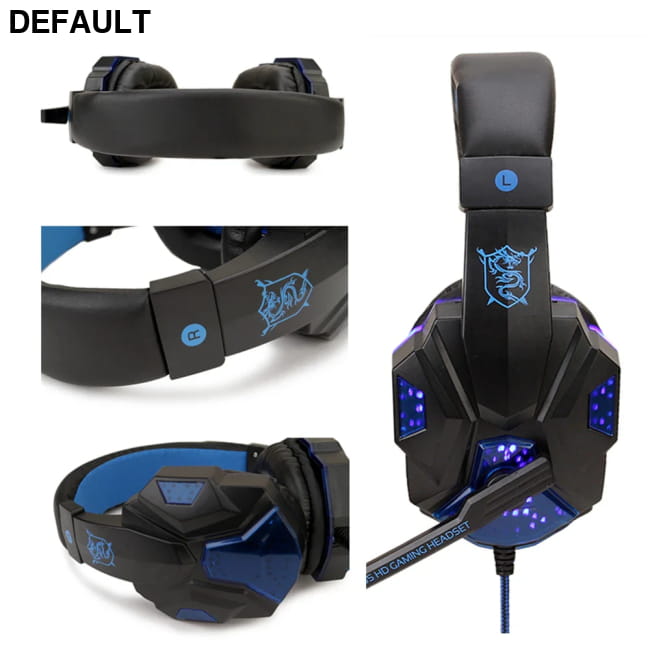 Wired Gaming Headphones With LED Light Noise-cancelling Blue Headsets