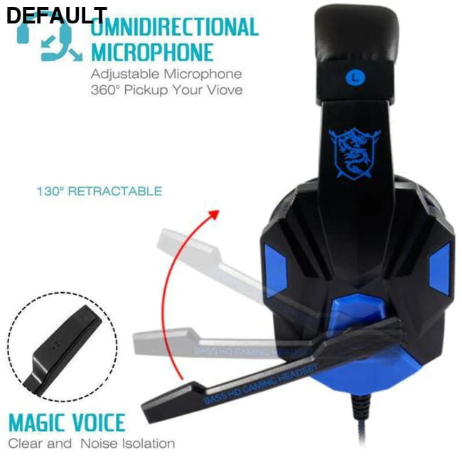 Wired Gaming Headphones with Mic for PS5 Xbox Smartphone and PC LOGO LED Light 2