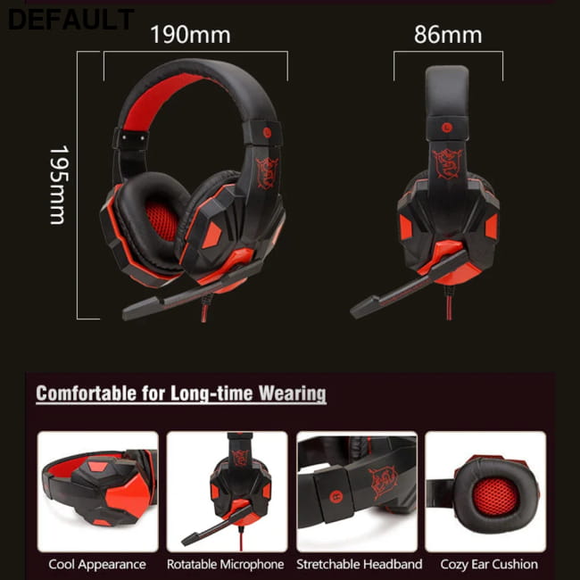 Wired Gaming Headphones with Mic for PS5 Xbox Smartphone and PC LOGO LED Light 2