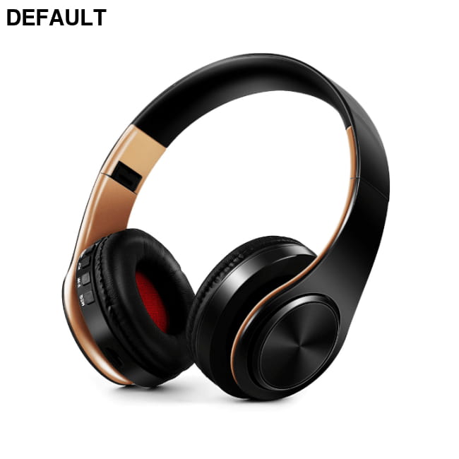Wireless Bluetooth Headphones Foldable Stereo Headset Music Black gold Over-Ear