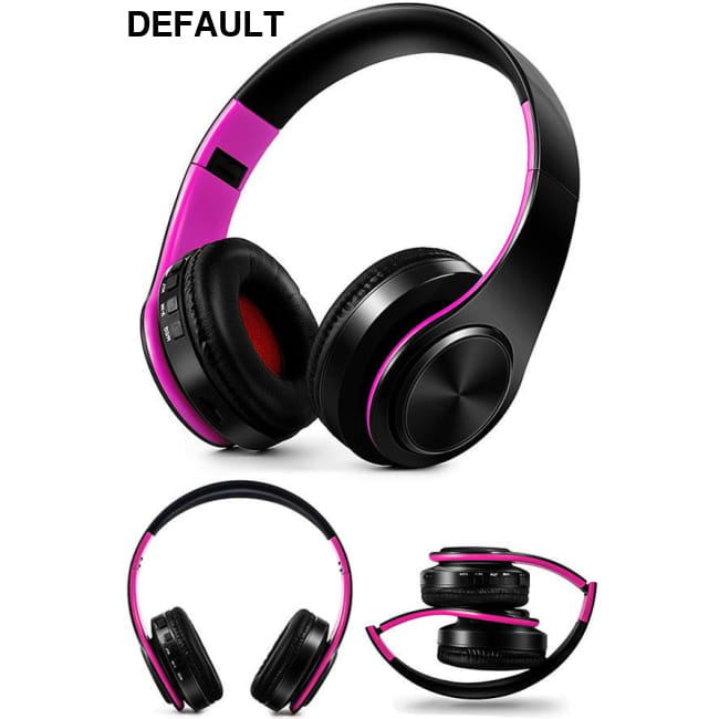 Wireless Bluetooth Headphones Foldable Stereo Headset Music black pink Over-Ear