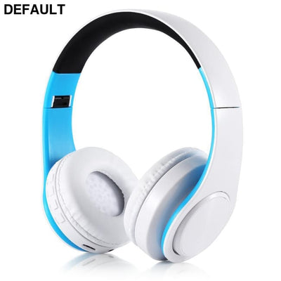 Wireless Bluetooth Headphones Foldable Stereo Headset Music Earphone with Microphone Support TF Card FM Radio AUX white