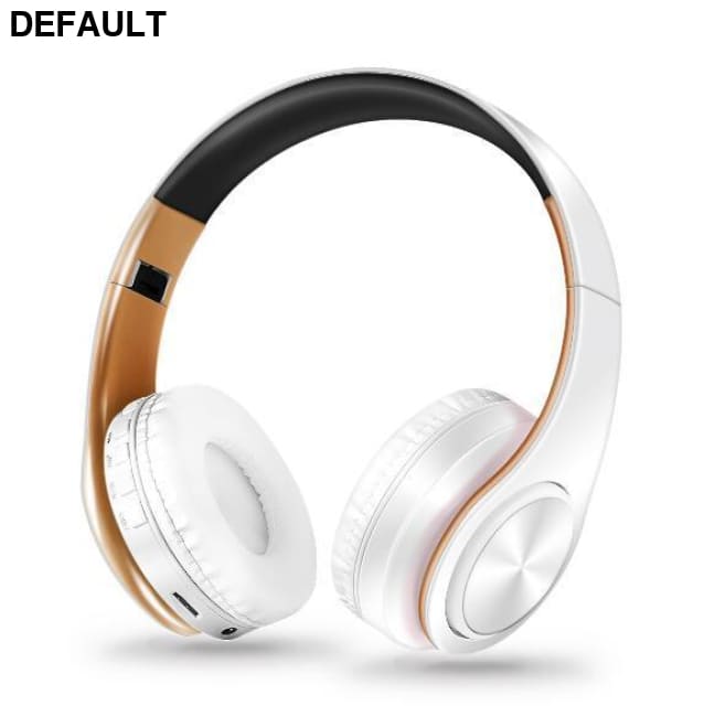 Wireless Bluetooth Headphones Foldable Stereo Headset Music Earphone with Microphone Support TF Card FM Radio AUX White